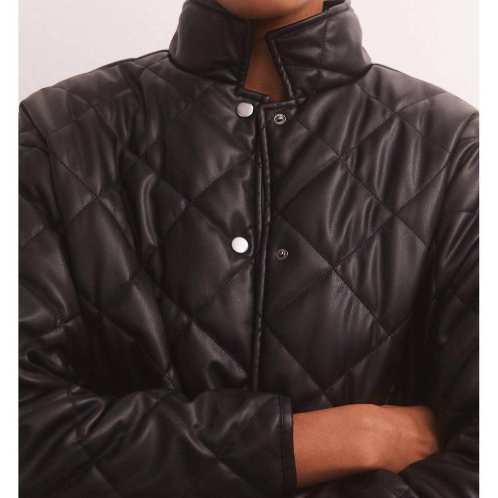 NEW Z SUPPLY heritage faux leather jacket in black - Picture 6 of 6